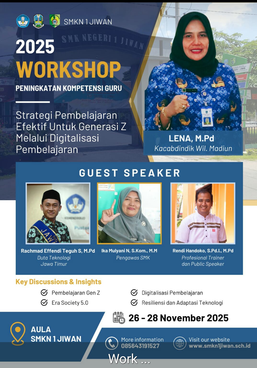 Workshop Tingkatkan Kualitas Pendidikan Era Digital, SMKN 1 JIWAN Gelar Workshop Strategi Pembelajaran Efektif untuk Gen Z